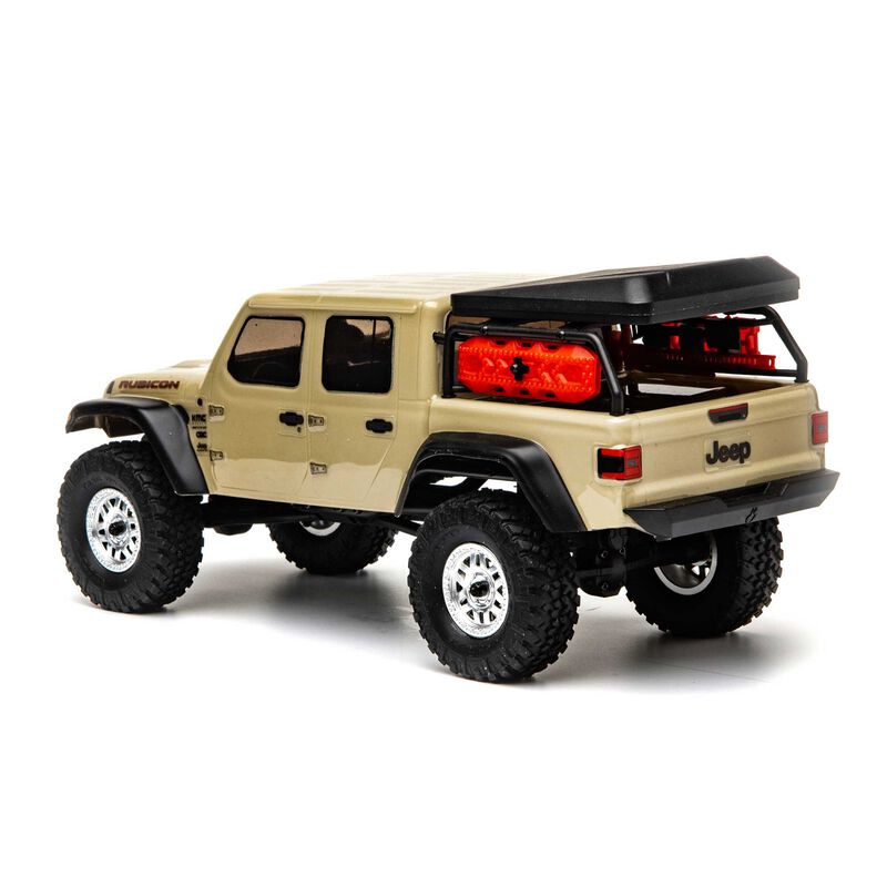 1 24 SCX24 Jeep JT Gladiator 4WD Rock Crawler Brushed RTR 3QTR Rear BEIGE.jpg