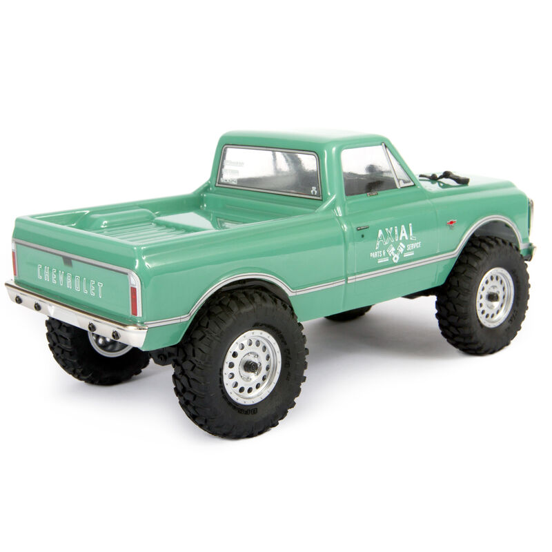 1 24 SCX24 1967 Chevrolet C10 4WD Truck Brushed RTR, GREEN 3QTR Rear.jpg