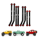 INJORA 8pc Aluminium High Clearance 4-Links Set for Axial SCX24 (C10, Wrangler, Bronco)