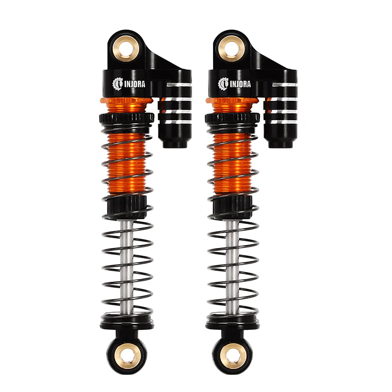 INJORA 45mm Aluminium Threaded Oil Shocks with Fake Reservoir for FMS FCX24 FCX18