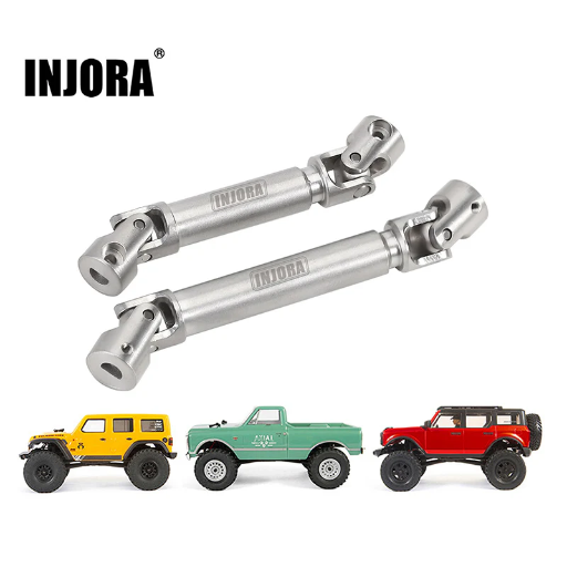 [SCX24-151SR] INJORA Stainless Steel Drive Shafts with D Shaped Hole for SCX24 Chevrolet Jeep Wrangler Bronco